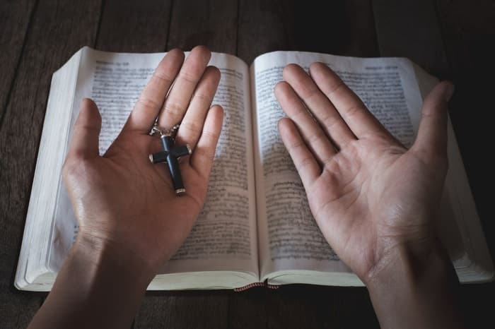 bible with cross