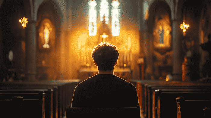 man in church