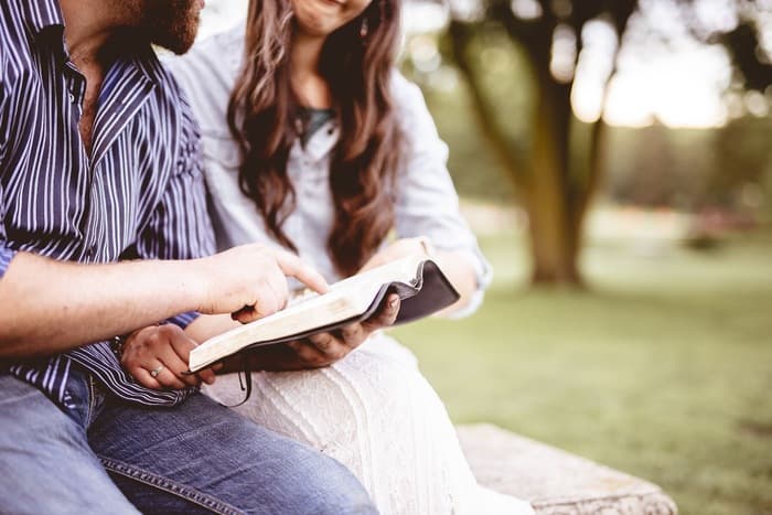 couple reading the bible