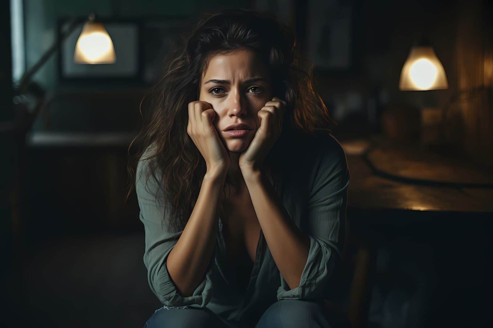 mujeres tristes pensando