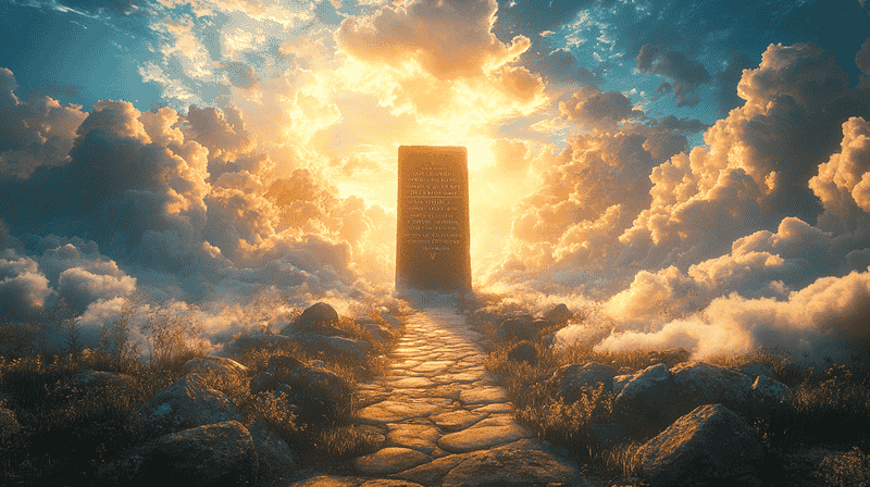 image with the 10 Commandments on a stone tablet