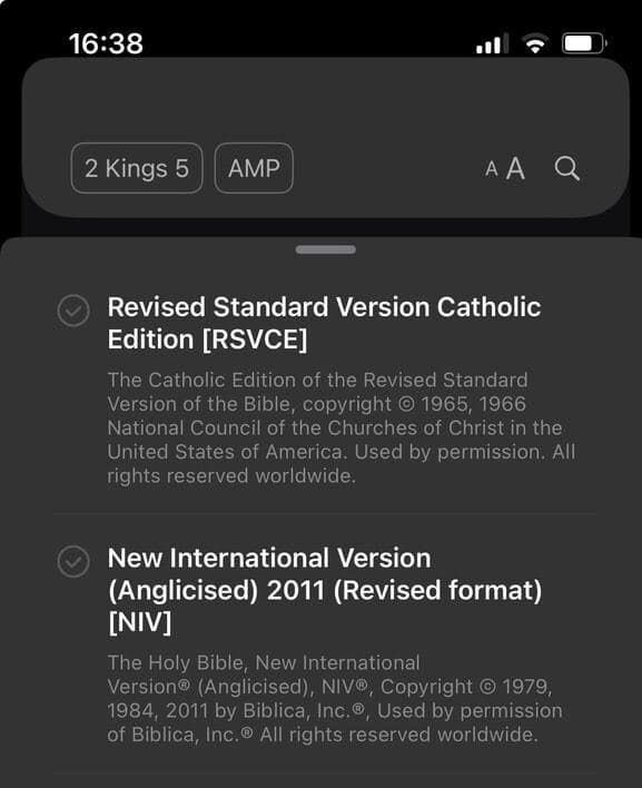 en app Versiones de la Biblia