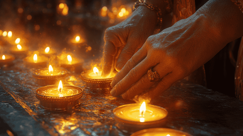 imagen de una vela en una iglesia católica