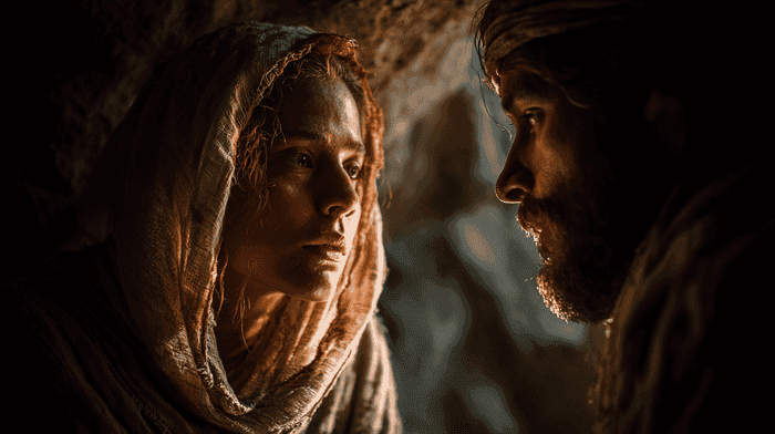 Mary Magdalene receiving private teaching from Jesus