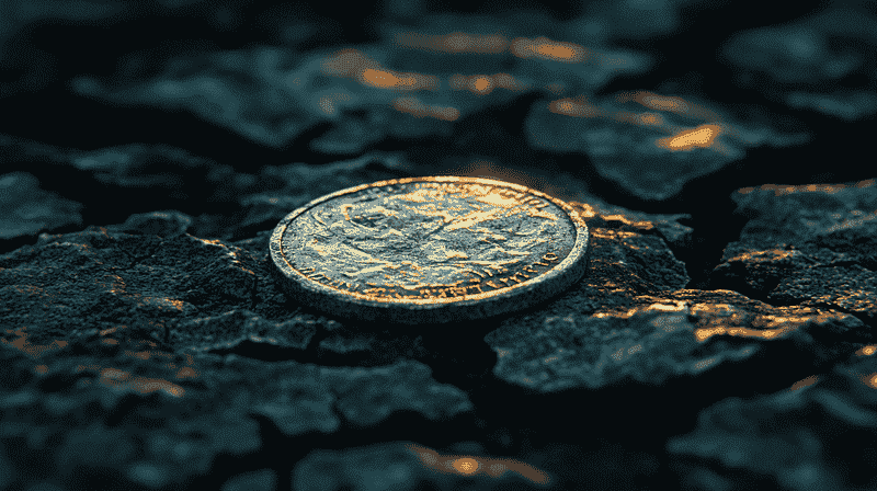 Una moneda de plata que simboliza la traición de Judas