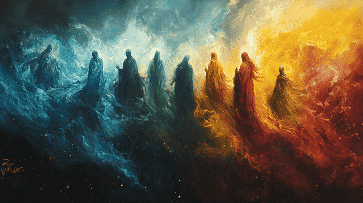 colored image that simbolyzes the seven spirits of god