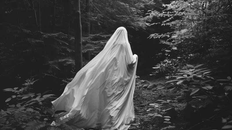 ghostly figure draped in white suggesting Jezebel spirit and its biblical origins