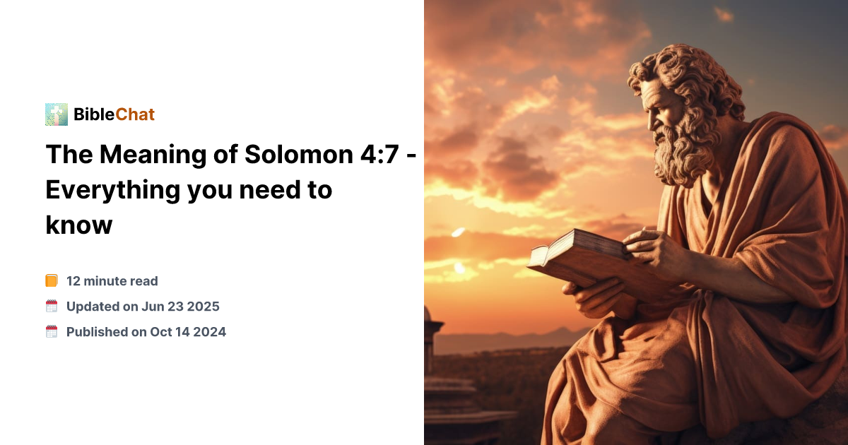 Solaman P The Meaning of Solomon 4:7 - Everything you need to know