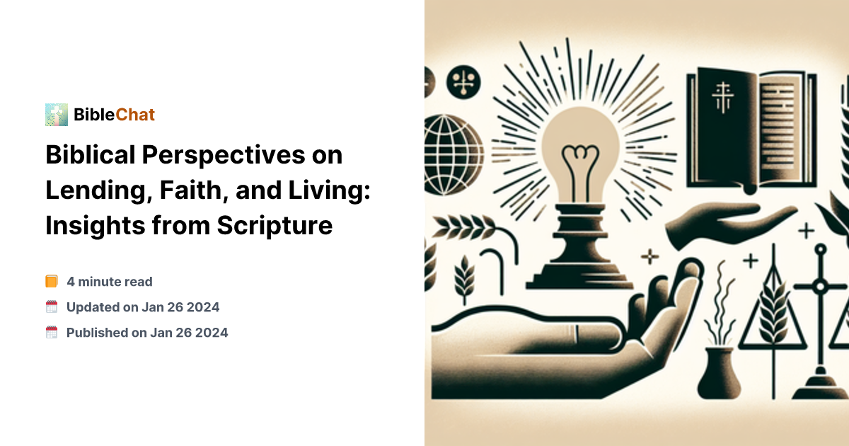 Scripture Offering Insight Biblical Perspectives on Lending, Faith, and Living: Insights from ...
