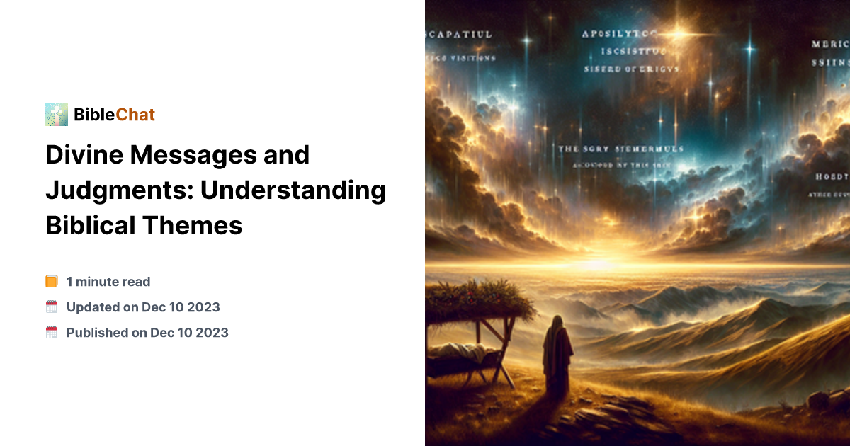 Bible Themes Divine Messages and Judgments: Understanding Biblical Themes