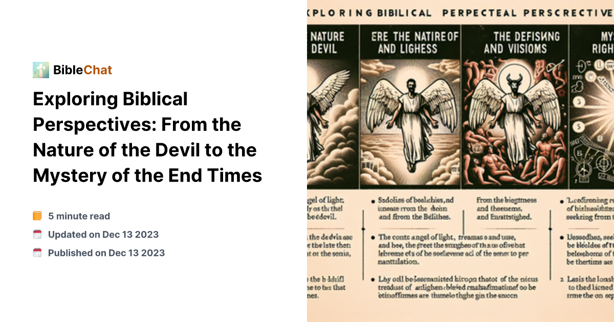 Evil Forces Exploring Biblical Perspectives: From the Nature of the Devil to the ...
