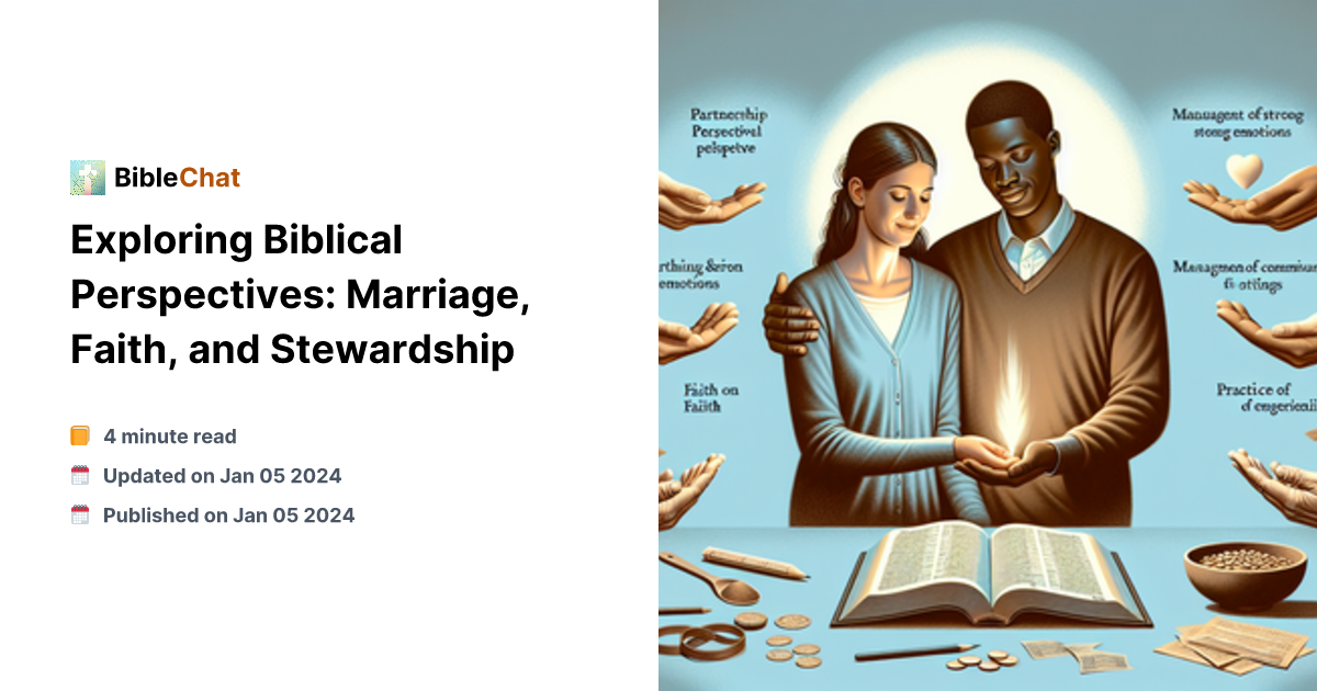 Exploring Biblical Perspectives: Marriage, Faith, and Stewardship