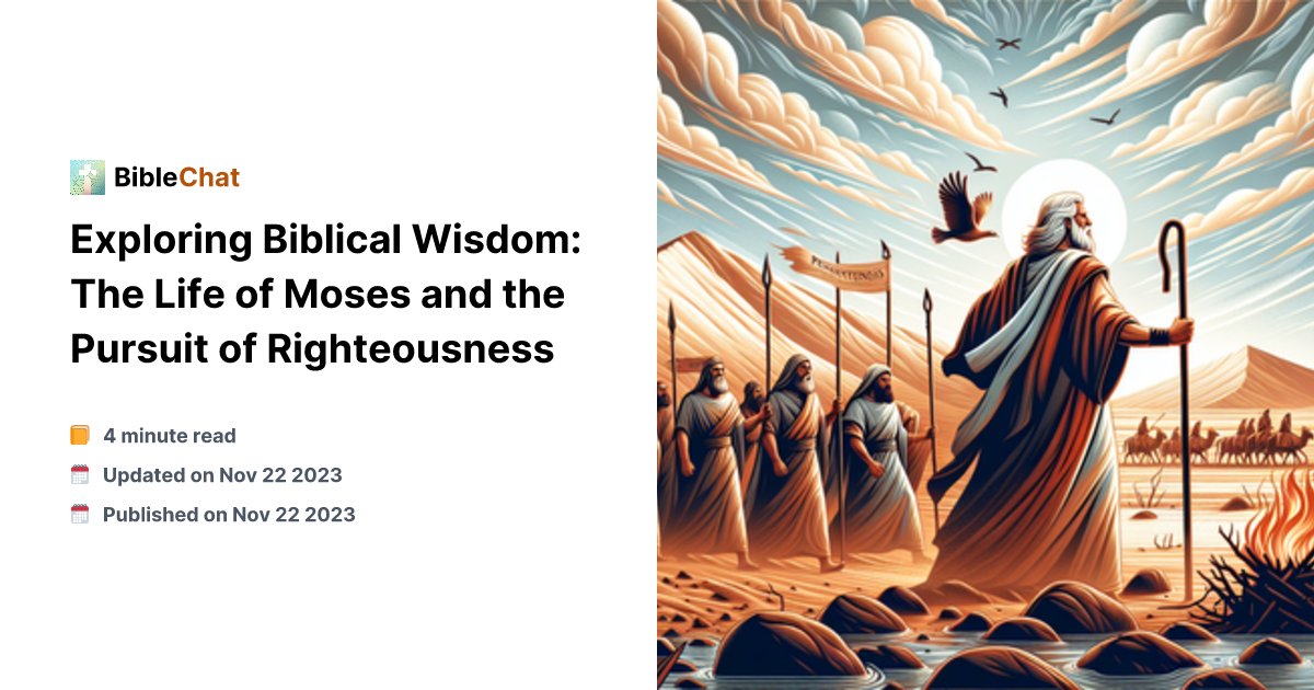 Awl Moses Exploring Biblical Wisdom: The Life of Moses and the Pursuit of ...