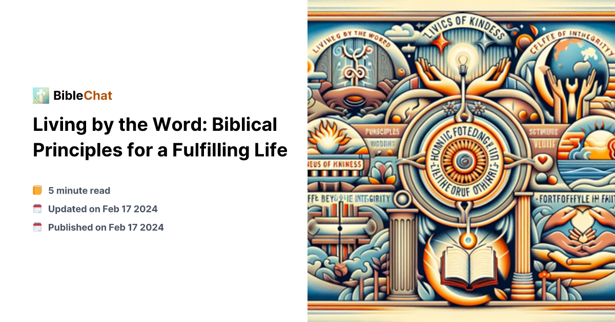Scriptures On Living By Example Graphics Living by the Word: Biblical Principles for a Fulfilling Life