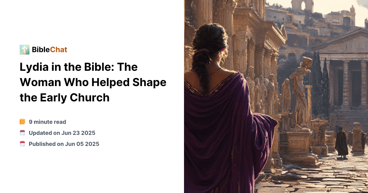 Lydia Lib Lydia in the Bible: The Woman Who Helped Shape the Early Church