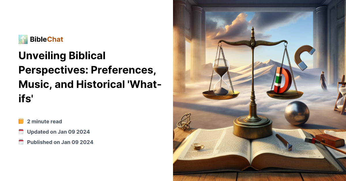 Unveiling Biblical Perspectives: Preferences, Music, and Historical ...